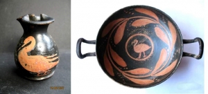 Italian red figure, miniature oenochoe, early 3rd century and Kylix, 325 BC - source Collector-antiquities